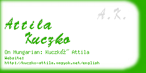 attila kuczko business card